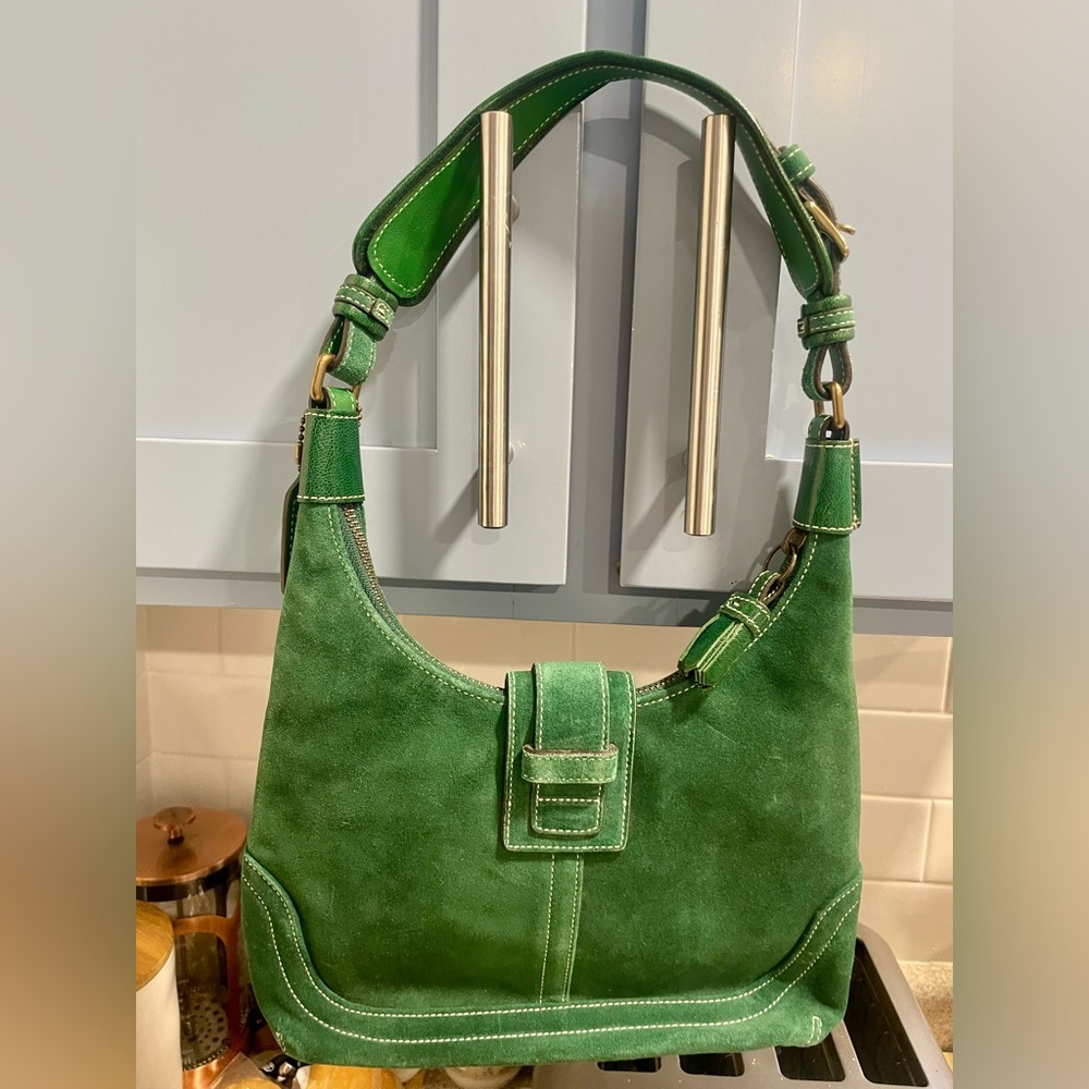 Coach Y2K Emerald Suede Shoulder Bag - Picture 2 of 3